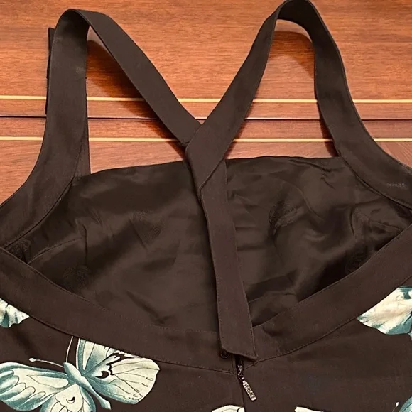 Versace Butterfly Print Bodycon Dress Black White Sleeveless Designer - Picture 9 of 16